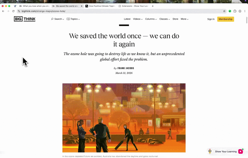 The SYL extension verifying focus on an article as it is read
